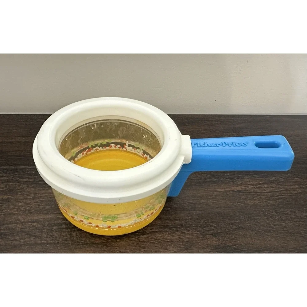 Vintage Fisher Price Fun Food #2111 Simmering Saucepan Alphabet Soup Spoon 1987